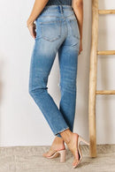 Kancan High Rise Distressed Slim Straight Jeans - SELFTRITSS   