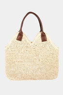 Fame Straw Braided Faux Leather Strap Shoulder Bag - SELFTRITSS