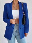 Shawl Collar Long Sleeve Blazer - SELFTRITSS