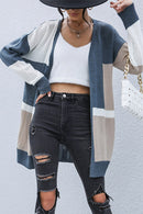 Color Block Dropped Shoulder Cardigan - SELFTRITSS   