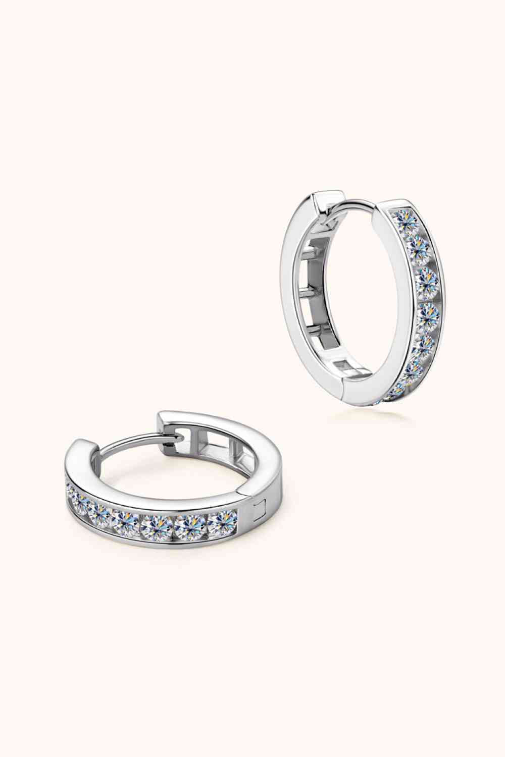 Moissanite 925 Sterling Silver Huggie Earrings - SELFTRITSS