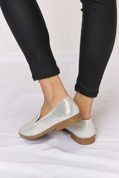 Forever Link Rhinestone Point Toe Loafers - SELFTRITSS