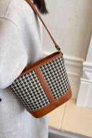 Houndstooth PU Leather Shoulder Bag - SELFTRITSS