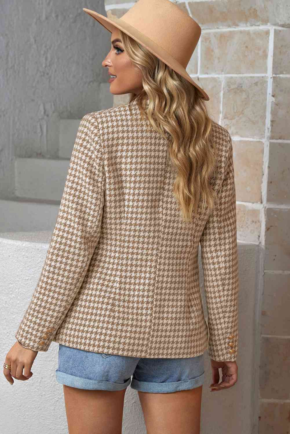 Houndstooth Double-Breasted Blazer - SELFTRITSS   