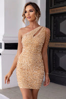 Contrast Sequin Sleeveless Mini Dress - SELFTRITSS