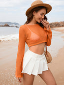 Openwork Long Sleeve Cover-Up - SELFTRITSS   