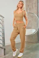 Square Neck Tank, Cover Up and Joggers Active Set - SELFTRITSS