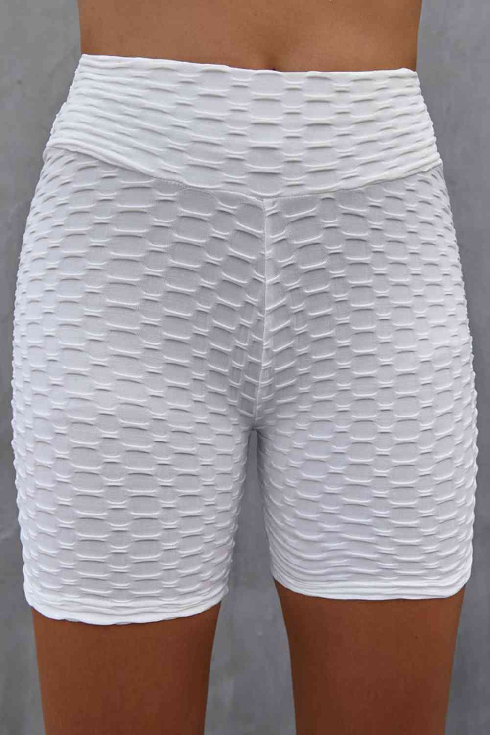 Textured High Waisted Biker Shorts - SELFTRITSS
