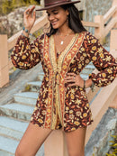 V-Neck Long Sleeve Romper - SELFTRITSS