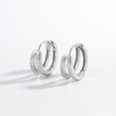 Comfortable Silver Zircon Huggie Earrings