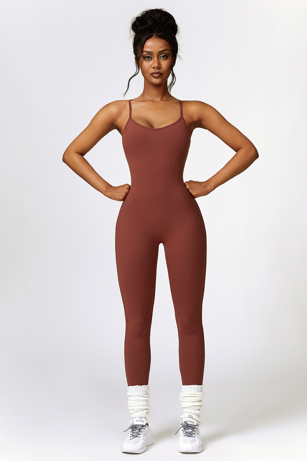 Open Back Spaghetti Strap Sports Jumpsuit - SELFTRITSS   