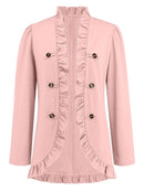 Ruffle Trim Long Sleeve Blazer - SELFTRITSS