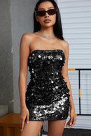 Sequin Strapless Mini Dress - SELFTRITSS   